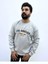 Gri Bisiklet Yaka Ön Baskılı Oversize Erkek Sweatshirt 4