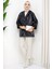Oversize Deri Ceket Siyah HM2338 2