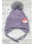 Kız Bebek Kulaklıklı İçi Polar Bere K22110-01 Lila 2