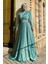 3863 Kemer Taşlı Saten Elbise Mint 1