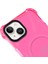 Apple iPhone 14 Magsafe Kablosuz Şarj Özellikli Mıknatıslı Şeffaf Pembe Renkli Kılıf 3