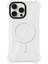 Apple iPhone 13 Pro Max Magsafe Kablosuz Şarj Özellikli Mıknatıslı Şeffaf Beyaz Renkli Kılıf 1