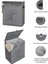 Keçe 2 Gözlü Çamaşır Sepeti Gri 53X33X60CM-25LT Katlanır Çamaşır Selesi-Su Kovası-Maşrapa 4'lü Set 2
