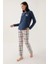 Uzun Kol Ekoseli Kadın Pijama Takım 2650 3
