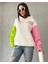 Crep Tekstil Oversize Pembe Yeşil Baskılı Sweatshirt 1