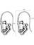 Skull Gotik Geçirmeli Gri 316L Erkek Çelik Küpe (Çift) 3