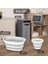 Kapaklı Keçe Çamaşır Sepeti Katlanır Saklama Selesi 3'lü Set Gri 25X40X60CM-25LT Çamaşır Selesi-Kova 1