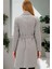 Z6639 Dewberry Kadın Palto-Düz Gri 2