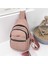 Pembe Kadın Küçük Crossbody Sling Göğüs Çantası Pu Fanny Paketleri Moda Spor Kemer Çantası (Yurt Dışından) 4