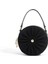 Siyah Ins Şık Kadın Çantaları Pileli Buzlu Deri Yuvarlak Şekil Çanta Üst Saplı Altın Zincir Moda Crossbody Çanta (Yurt Dışından) 1
