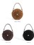 Siyah Ins Şık Kadın Çantaları Pileli Buzlu Deri Yuvarlak Şekil Çanta Üst Saplı Altın Zincir Moda Crossbody Çanta (Yurt Dışından) 4