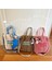 Pink2 Kış Nakış Özel Moda Stil Kürk Çanta Omuz Posta Çantaları Sherpa Büyük Kadın Polar Tote Çanta ile Sevimli Bebek (Yurt Dışından) 2