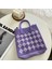 Elmas Lila Tasarım Renk Kontrast Dalgalanma Crossbody Mini Telefon Çantası Moda Çanta Örme Kadın Çantaları Öğle Yemeği Kutusu Basit Örgü Tote Çanta (Yurt Dışından) 1