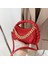 Kırmızı Zincir Çanta Yeni Trendy Pu Deri Crossbody Çanta Örgü Kolu Düz Renk Çanta Bayan Çanta Moda Kadın Çanta Omuz (Yurt Dışından) 1