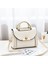 Beyaz 2023 Yeni Örme El Küçük Çanta Moda Kilit Küçük Kare Çanta Bir Omuz Crossbody Çanta (Yurt Dışından) 1