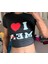 Y2K I Love Me Baskılı Siyah Crop 2