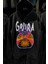 Siyah Gojira Baskılı Unisex Geniş Kalıp Kapüşonlu Içi Polar Sweatshirt 1