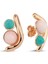 Rose Opal Turkuaz Taşlı Altın Küpe 1