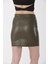 Deri Görünümlü Fermuar Detaylı Mini Etek 4