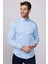 Slim Fit Pamuklu Düz Erkek Mavi Gömlek 1