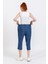Vs Bayan Büyük Beden Tensel Kapri Patolon 23Y 031 Denim 3