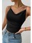 Kadın Kolsuz Askılı Degaje Yaka Bluz Crop 5