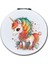 Unicorn Baskılı Ayna Yuvarlak Kişiye Özel Isim Baskılı Cep Aynası 7 cm (Kapaklı ve Büyüteçli) 1