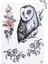 Geçici Baykuş ve Çiçek Dövme Tattoo 1