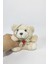 Peluş Tombik Güllü Ayıcık Anahtarlık 15 cm Ekru - Oyuncak -Çanta Süsü - Doğum Günü Hediyesi 2