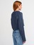 60203 Polo Yaka Düğmeli Simli Crop Triko Hırka-Indigo-S. 2