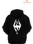 Skyrim Elder Scrolls Baskılı 3 Iplik Unisex Siyah Kapişonlu Sweatshirt 3