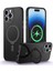 Apple iPhone 15 Pro Uyumlu Kılıf Zebana First Class Standlı Kılıf (Kablosuz Şarj) Siyah 1