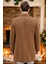 PLT8365 Dewberry Erkek Palto-Düz Camel 2