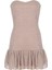 Asel Regular Fit Straplez Mini Boy Puantiye Desenli Vizon Renk Elbise 1