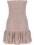 Asel Regular Fit Straplez Mini Boy Puantiye Desenli Vizon Renk Elbise 2