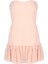 Asel Regular Fit Straplez Mini Boy Puantiye Desenli Somon Renk Elbise 1