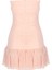 Asel Regular Fit Straplez Mini Boy Puantiye Desenli Somon Renk Elbise 2