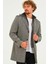 PLT8401 Dewberry Erkek Palto-Diagonal Gri 1