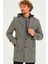 PLT8401 Dewberry Erkek Palto-Diagonal Gri 3