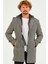 PLT8401 Dewberry Erkek Palto-Diagonal Gri 4