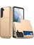 Samsung Galaxy S22 Için 5g Slayt Kart Tutucu Anti-Drop Anti-Drop Akıllı Telefon Kılıfı Işık Slim Şık Pc+Tpu Hibrid Telefon Kapağı-Altın (Yurt Dışından) 2