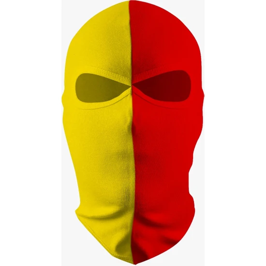 Noicasuale Sarı Kırmızı Örme Kumaş Taraftar Maskesi