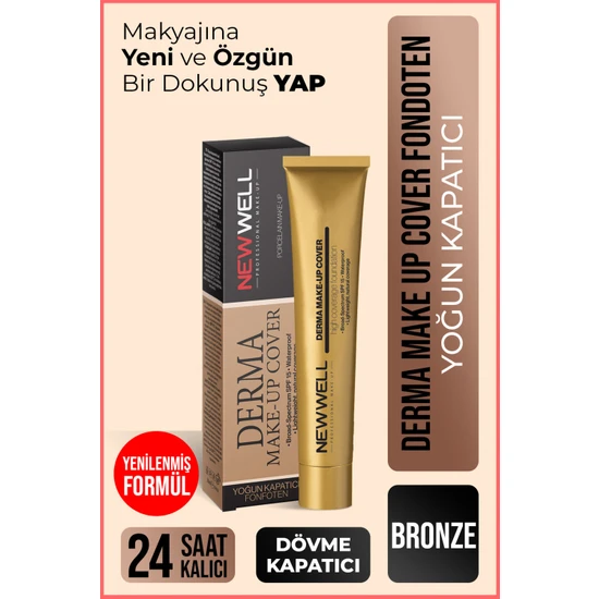 New Well Derma Makeup Cover Yoğun Kapatıcı Fondöten - 02 Bronze