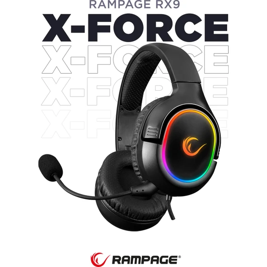Rampage X-FORCE RGB Led 7.1  Çıkarılabilir Mikrofonlu Gaming Oyuncu Kulaklığı Profesyonel Kulaklık