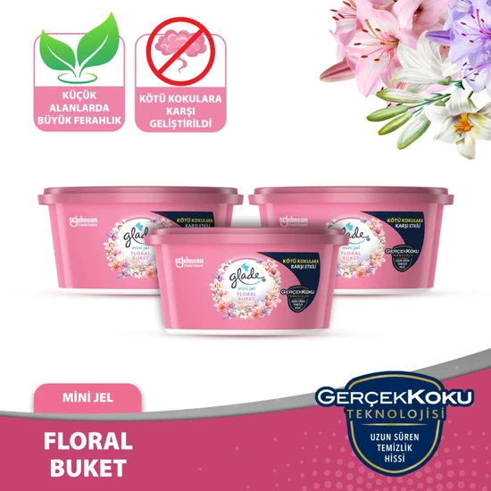 Mini Jel Oda Kokusu Floral Buket 3 'lü Set