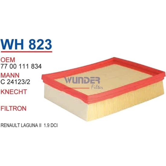 Wunder WH823 Hava Filtresi - Renault Laguna Iı 1,9 Dci