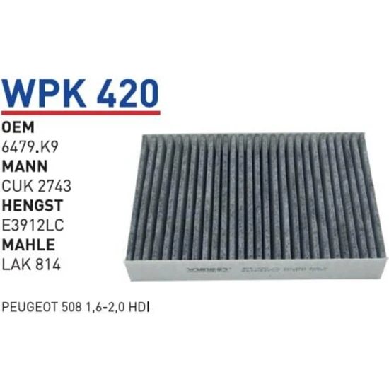 Wunder WPK420 Polen Filtresi - Peugeot 508 1,6-2,0 Hdi