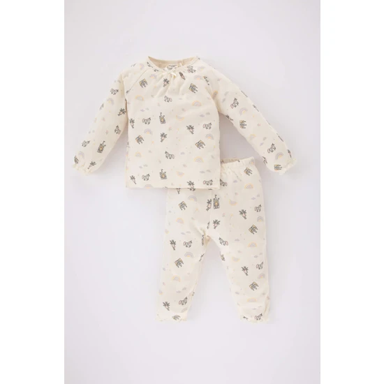 DeFacto Kız Bebek Unicorn Baskılı Uzun Kollu Pijama Takımı B9234A524SP