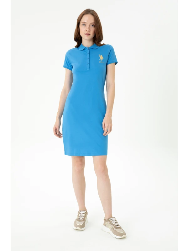 U.S. Polo Assn. Kadın Saks Örme Elbise 50262696-VR045