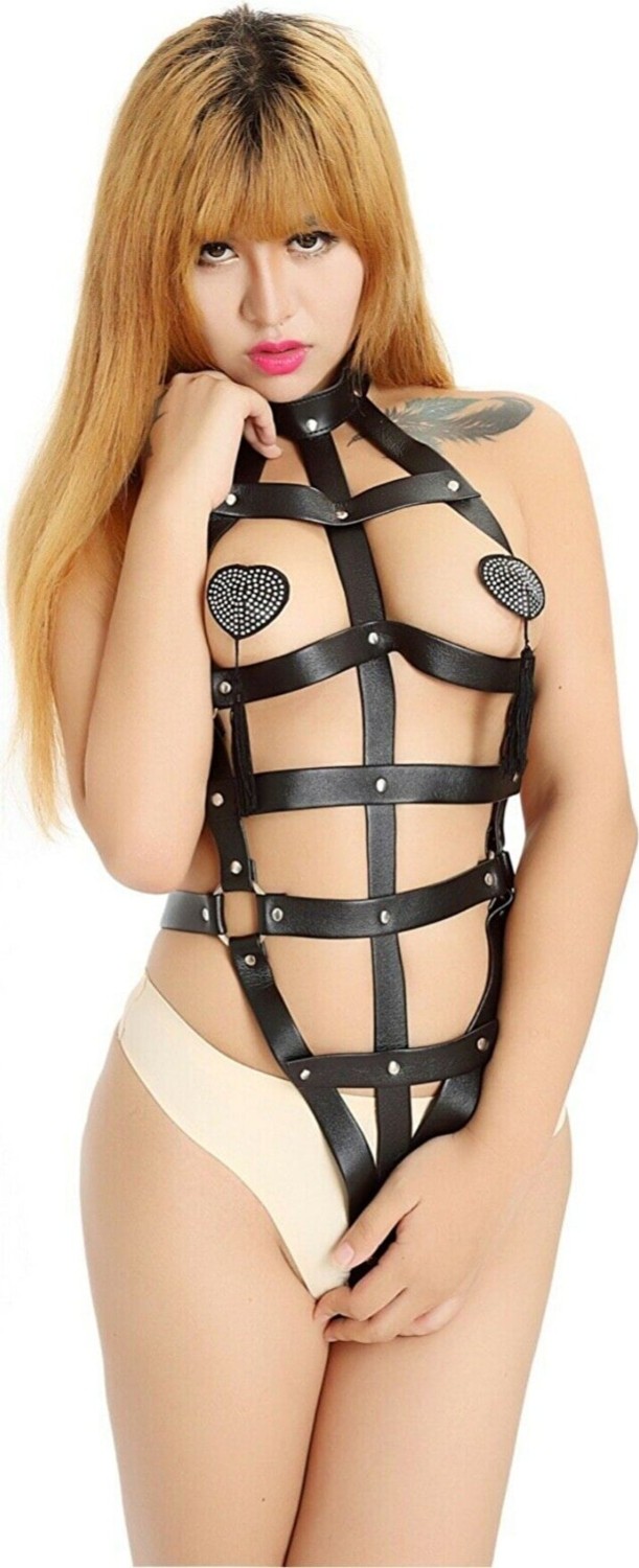 Finetoo Underwear Esaret Siyah Harness Deri Fantezi Aksesuarı Kostüm